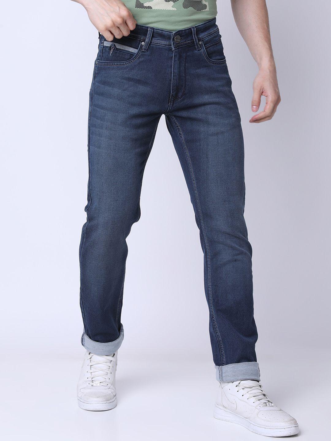 oxemberg men mid-rise clean look slim fit lean light fade jeans