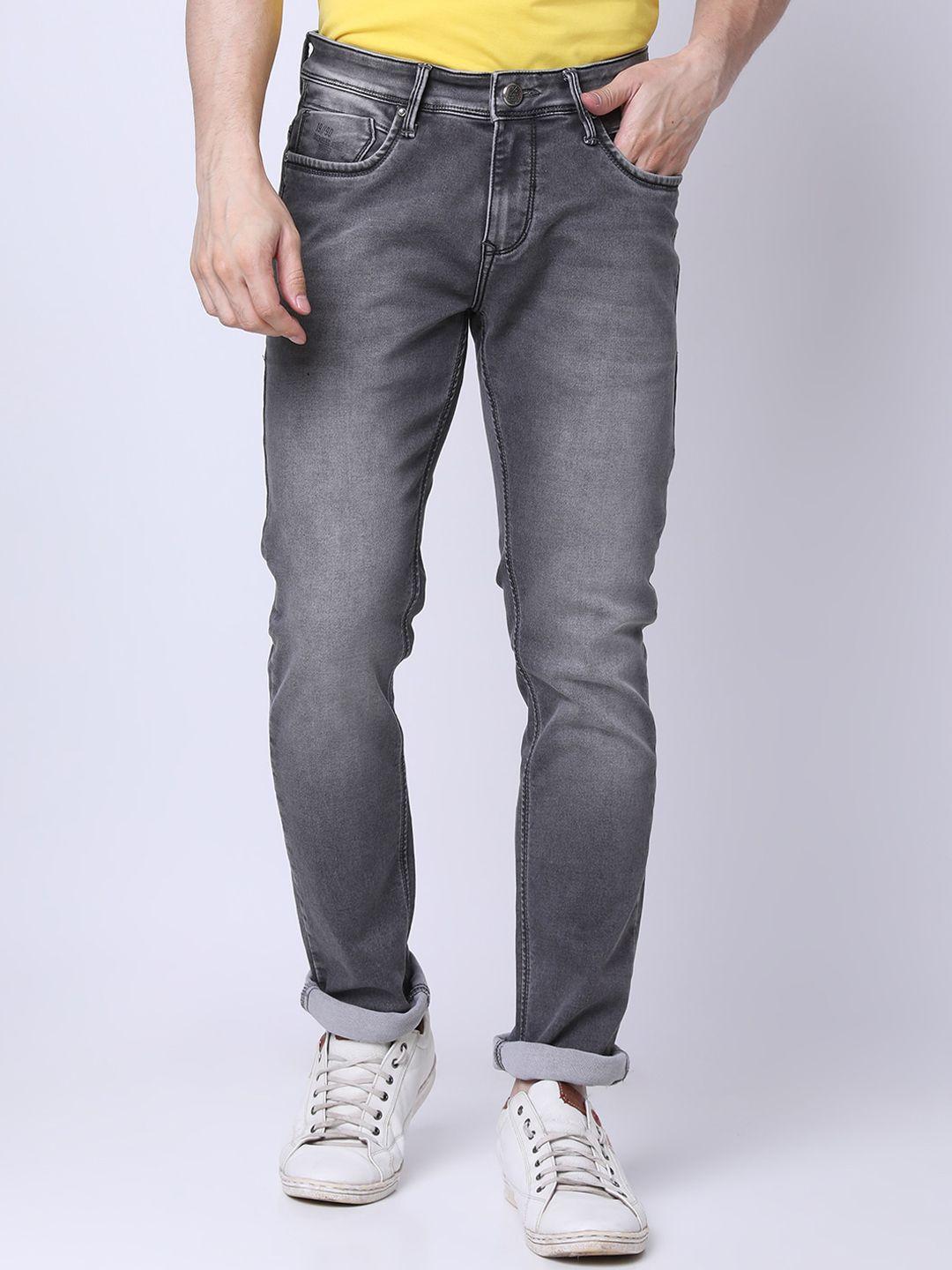 oxemberg men mid-rise slim fit lean clean look heavy fade jeans