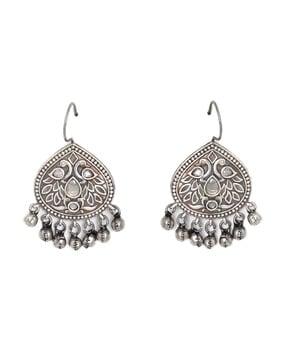 oxidised ethnic drop earrings
