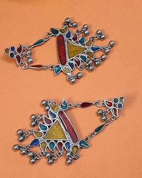 oxidised beaded dangler earrings