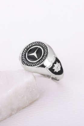 oxidised silver excellence ring for him