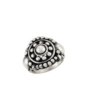 oxidised silver-plated tribal ring