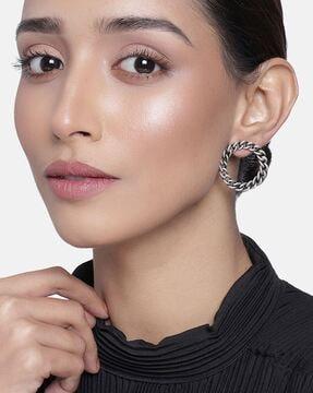 oxidized chain-style hoops