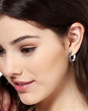 oxidized silver-plated hoop earrings