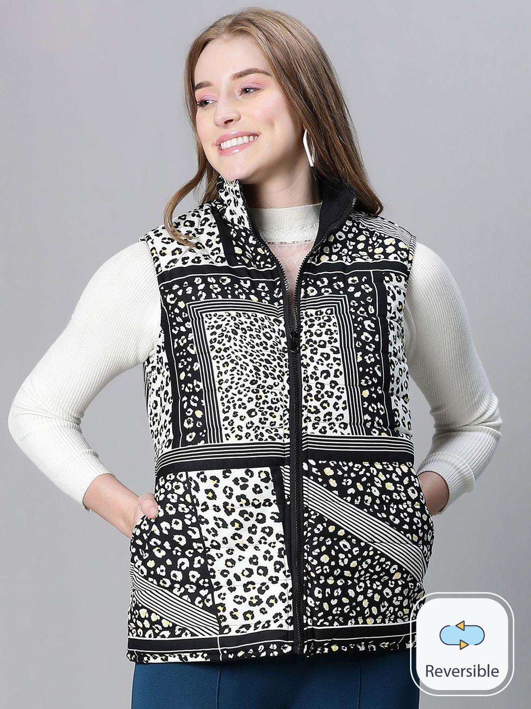 oxolloxo animal printed reversible padded jacket