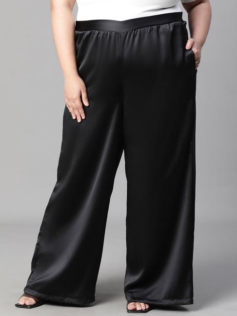 oxolloxo black relaxed fit mid rise pants