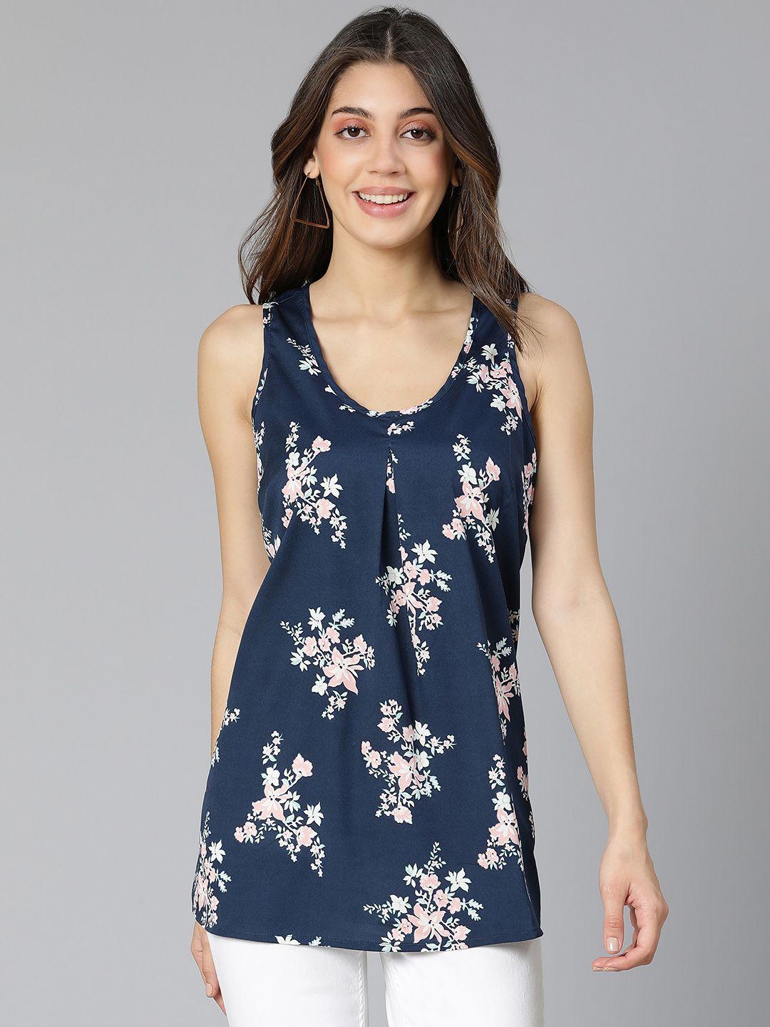 oxolloxo blue & white floral print top