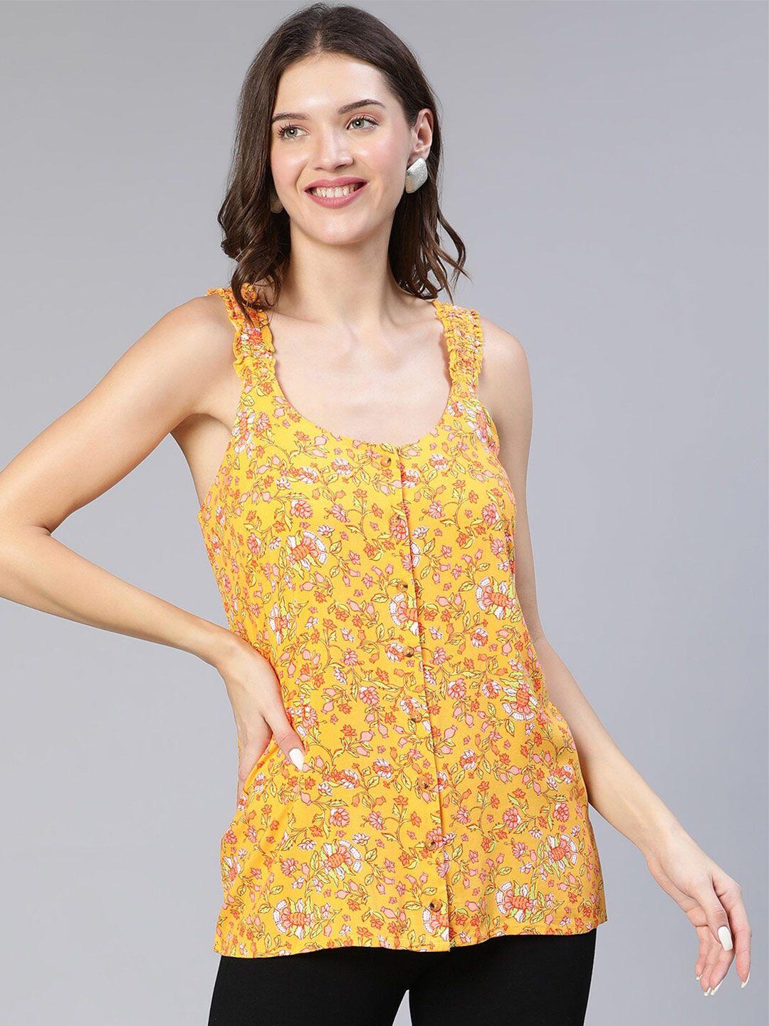 oxolloxo floral print crepe top