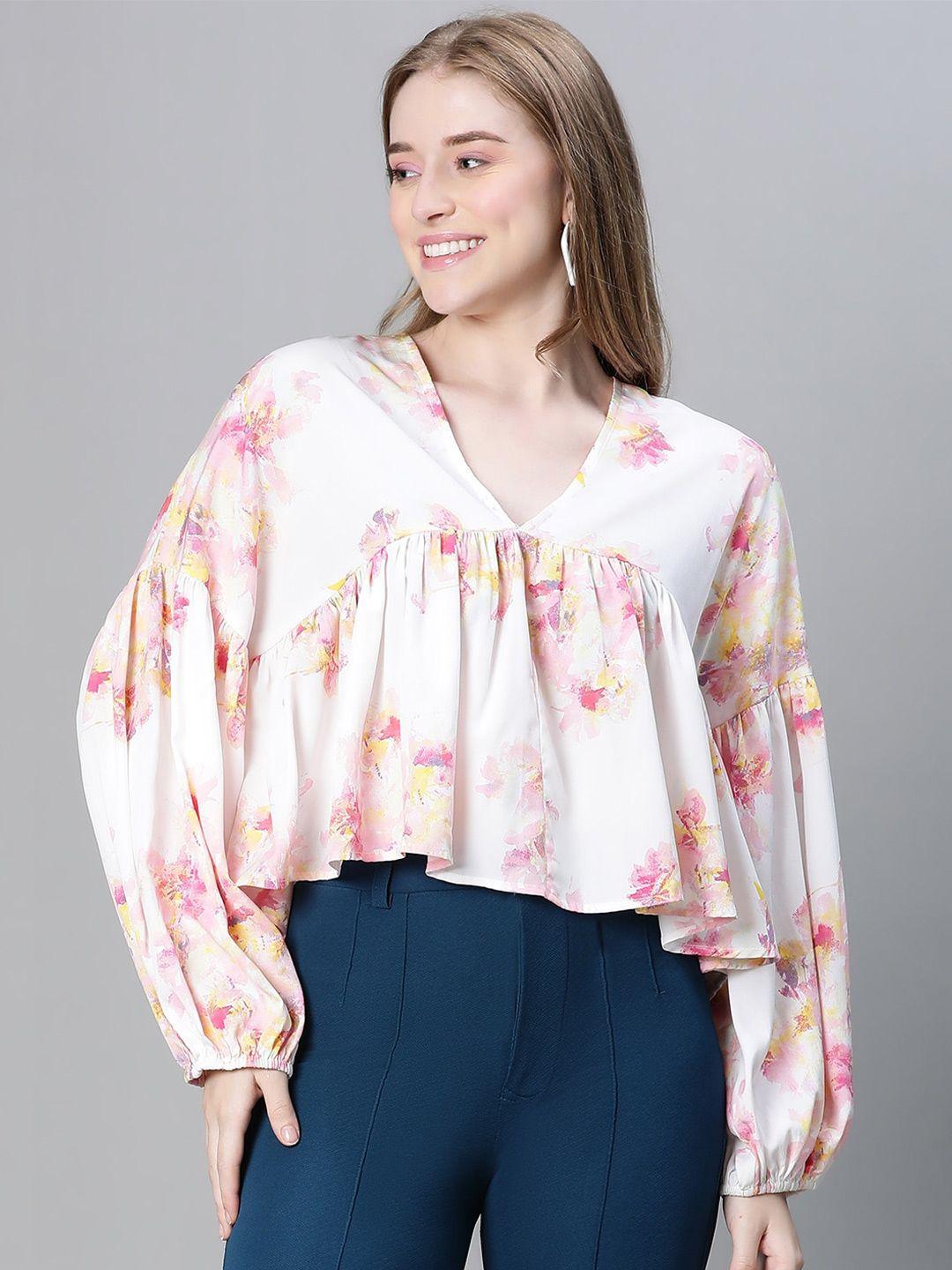 oxolloxo floral print extended sleeves empire top