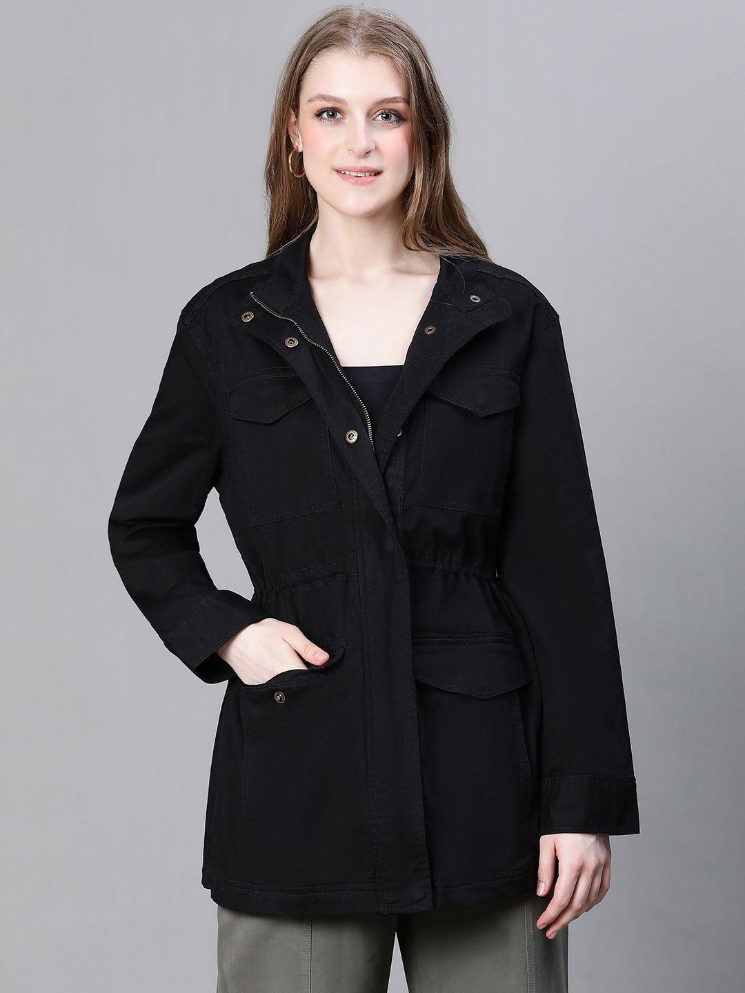 oxolloxo lightweight mock collar cotton longline tailored jacket