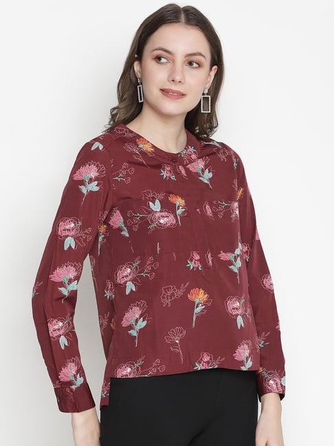 oxolloxo maroon floral print top