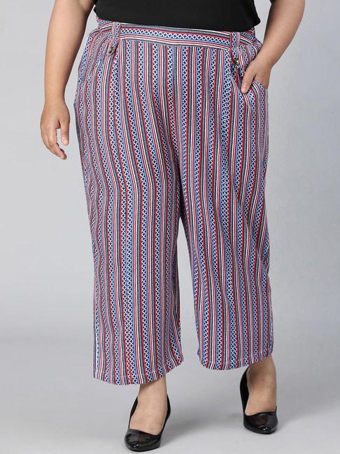 oxolloxo multicolor printed relaxed fit mid rise pants