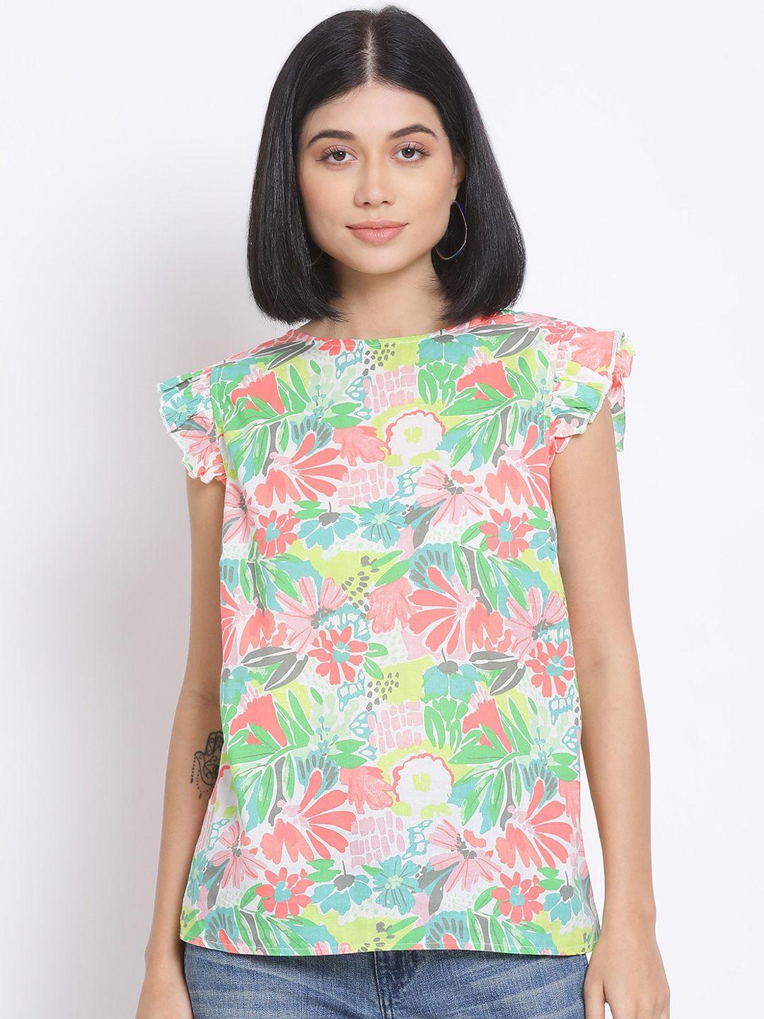 oxolloxo multicoloured floral printed regular top