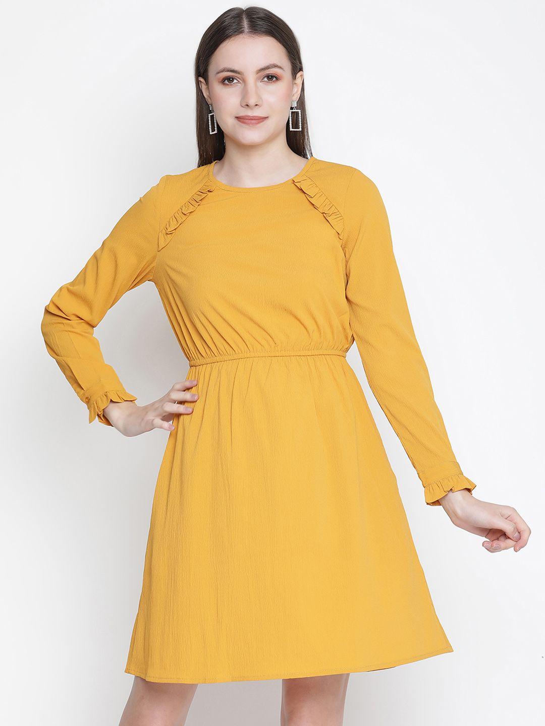 oxolloxo mustard yellow satin dress