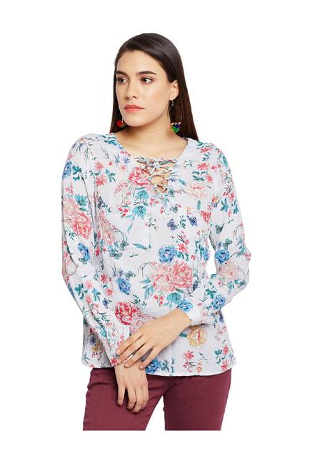 oxolloxo off white floral print top