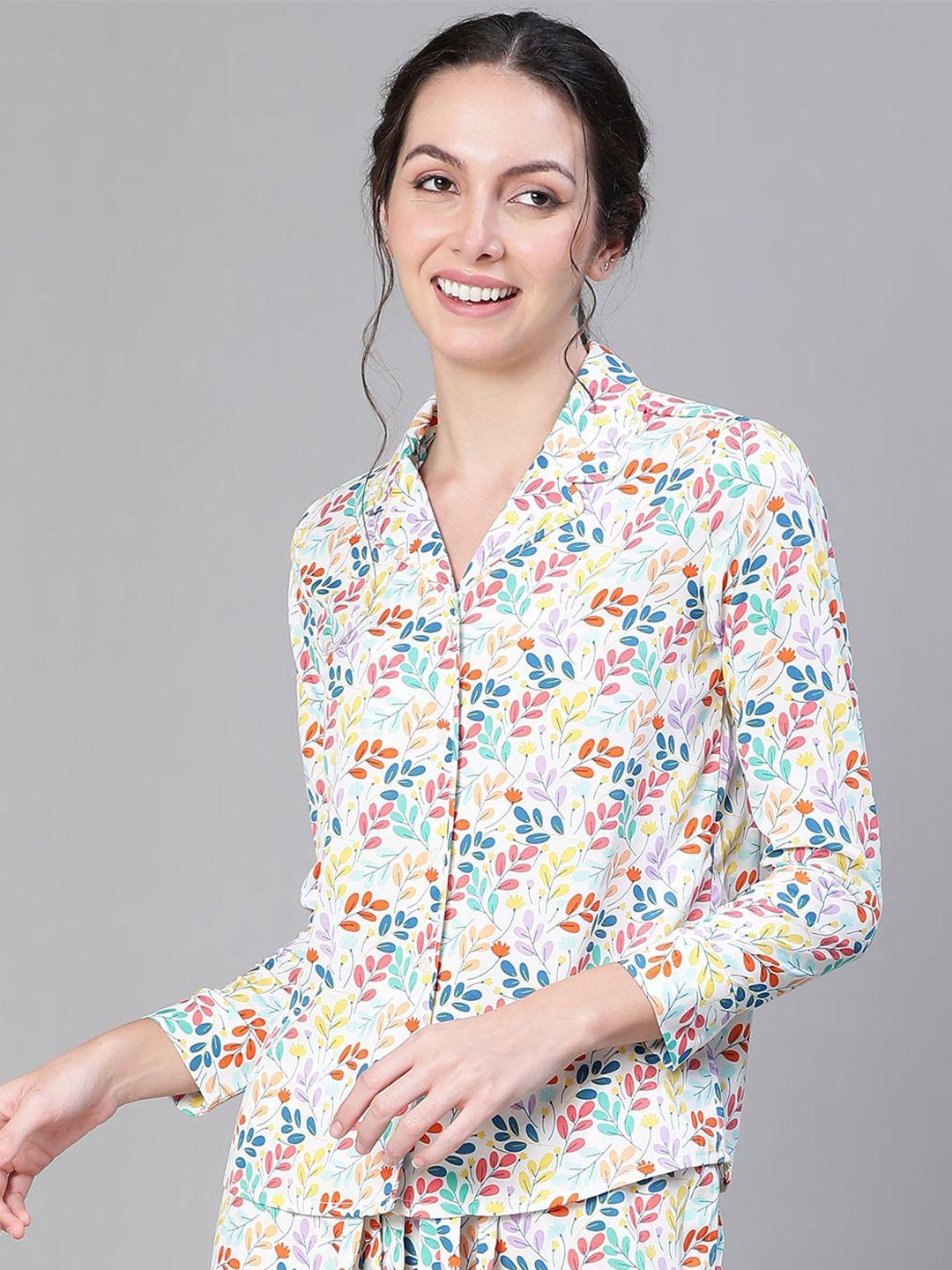 oxolloxo relaxed floral printed casual shirt