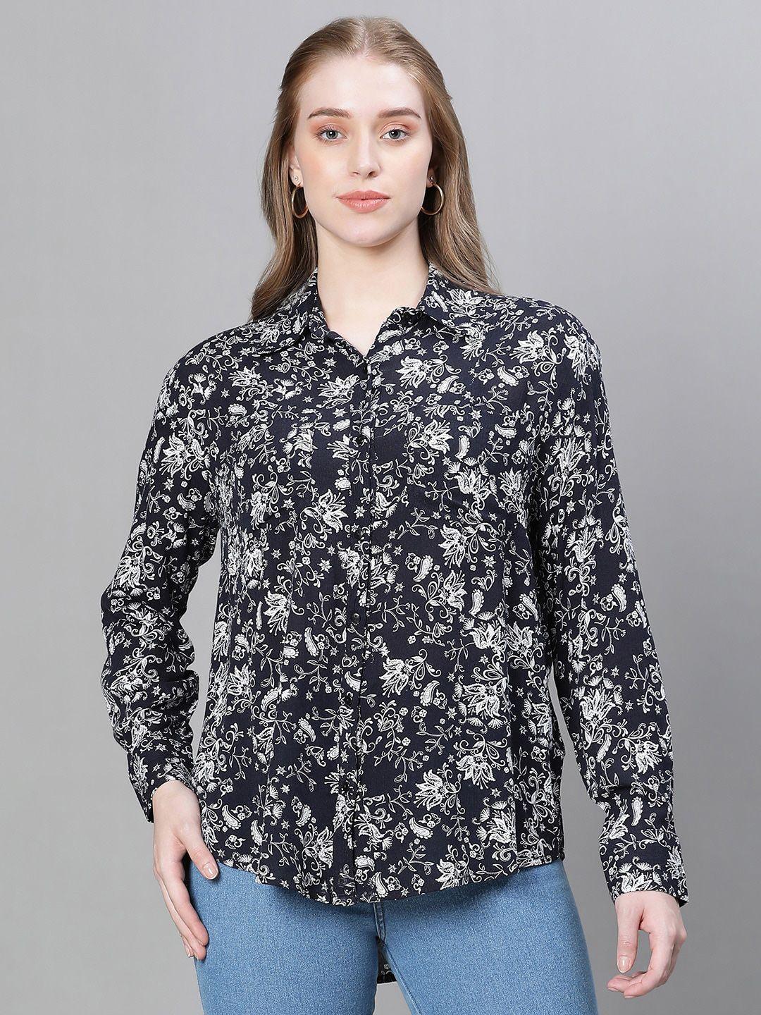 oxolloxo standard fit floral printed casual shirt