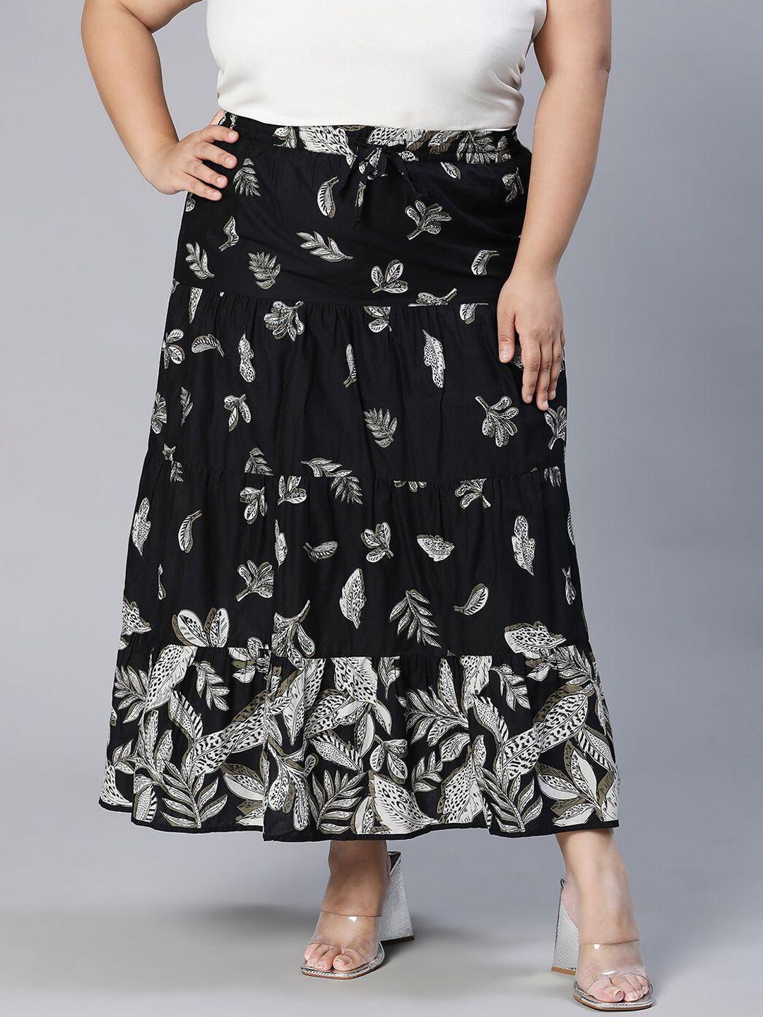 oxolloxo-sublime-printed-plus-size-flared-maxi-skirt