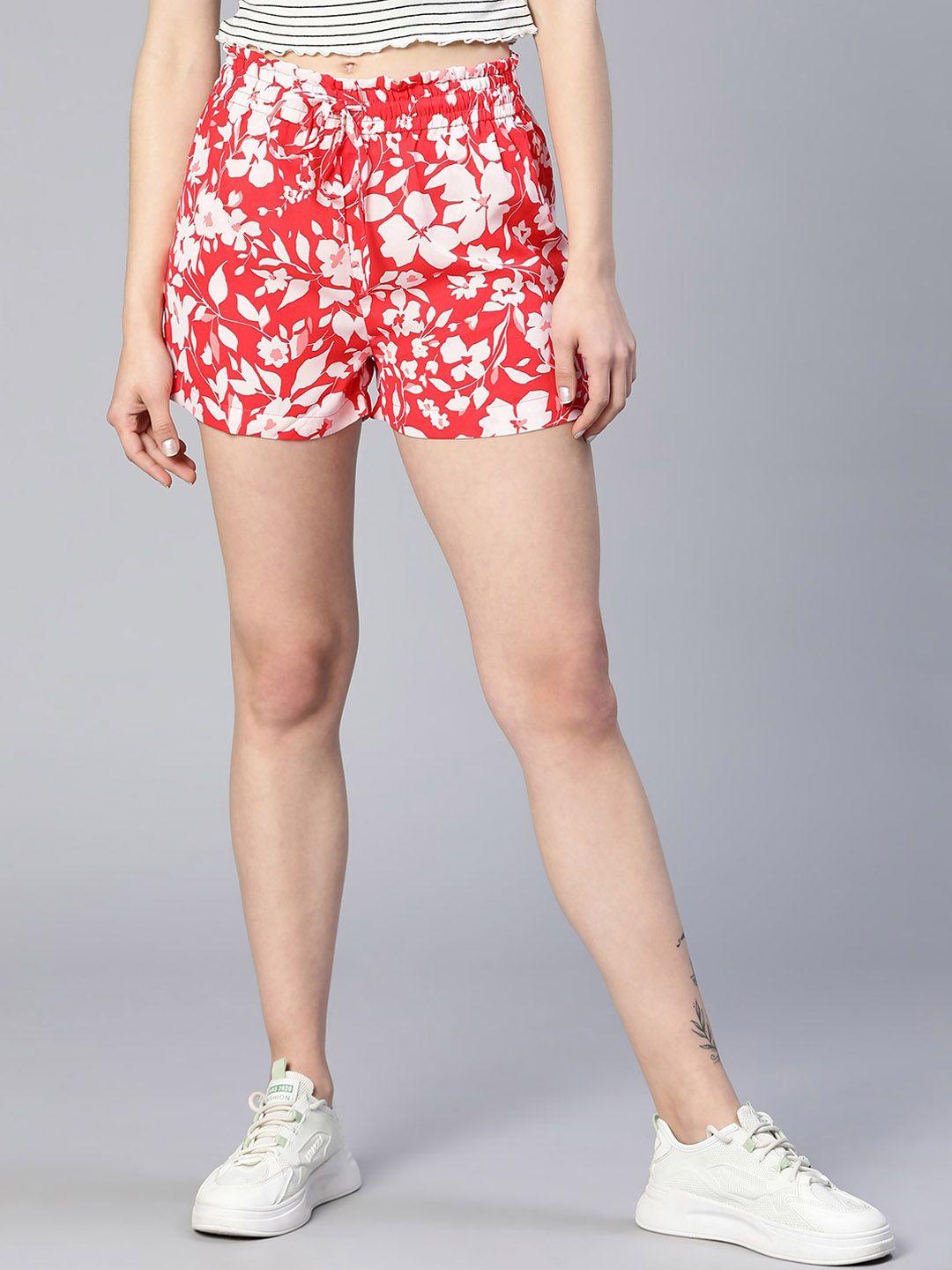 oxolloxo-women-floral-printed-mid-rise-shorts