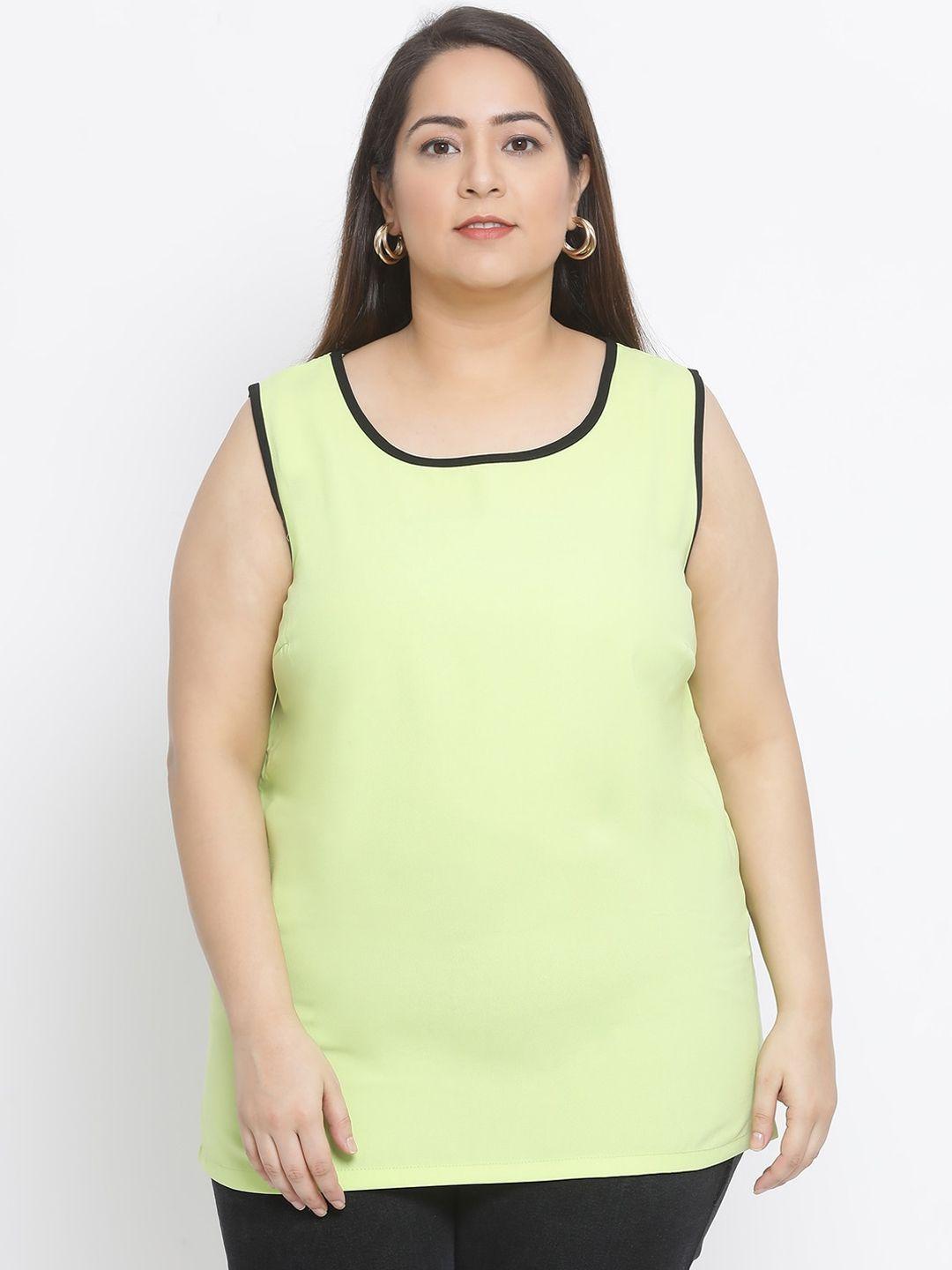 oxolloxo women green solid styled back top