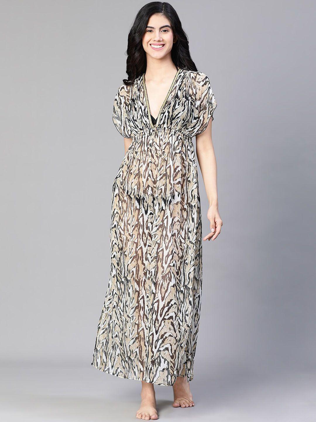 oxolloxo abstract printed cover up dress