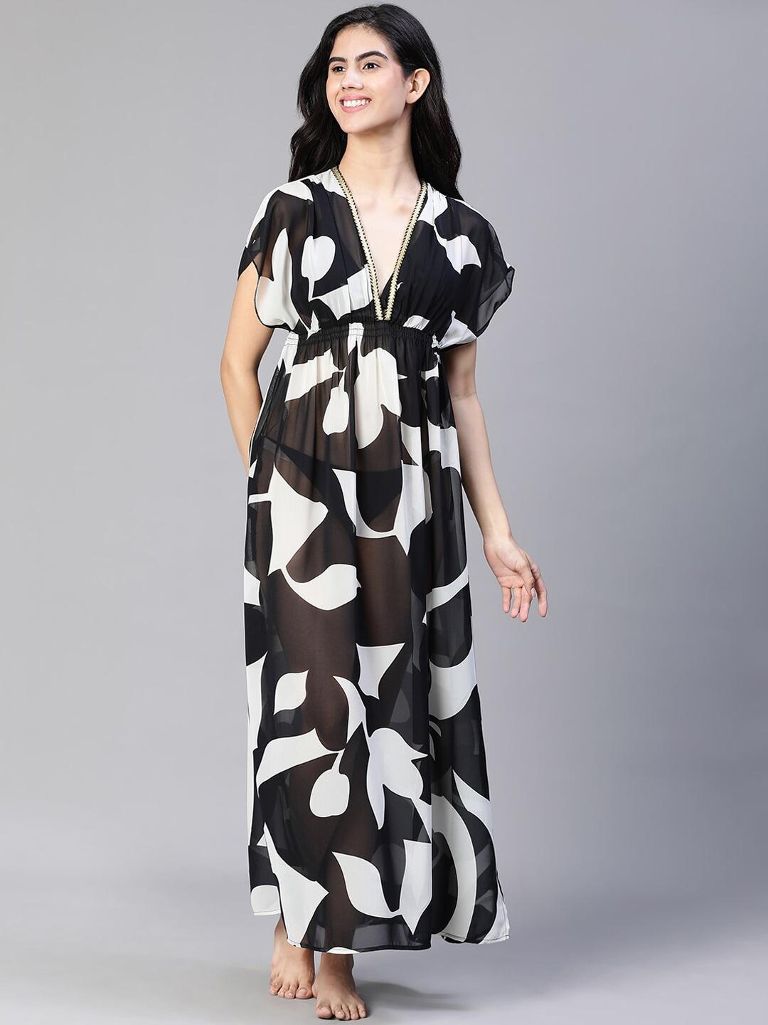 oxolloxo abstract printed printed cover-up dress