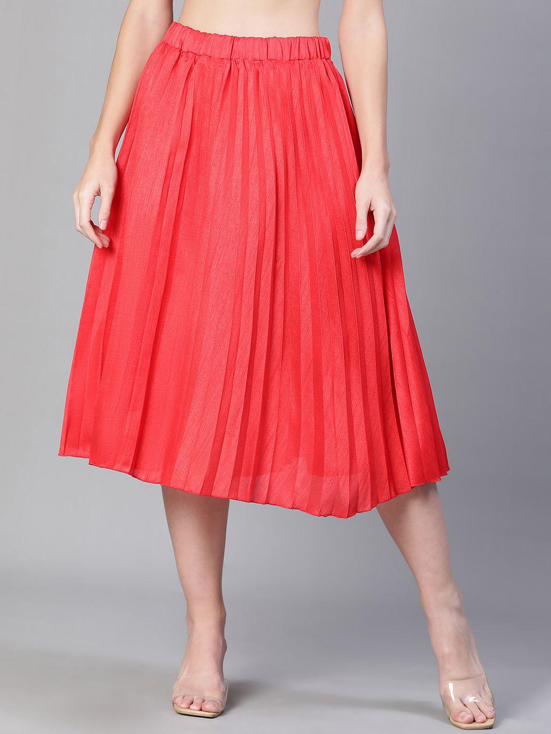 oxolloxo accordian pleated flared knee length skirt