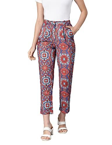 oxolloxo afresh abstract floral digital print women pant multicolour