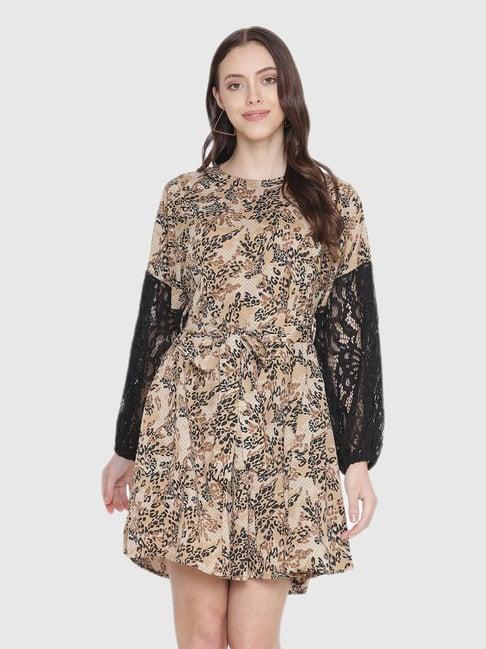 oxolloxo beige printed dress