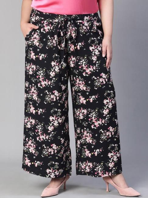 oxolloxo black & white floral print pants