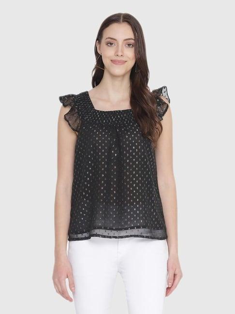 oxolloxo black embroidered top