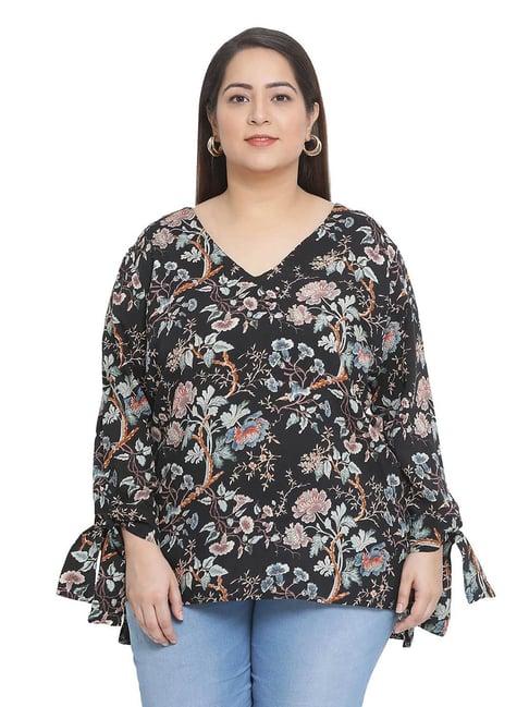 oxolloxo black floral print gone bad top