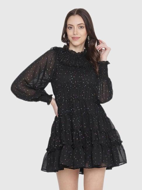 oxolloxo black printed dress