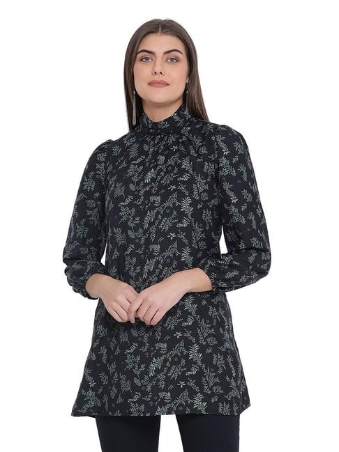 oxolloxo black printed wave power tunic