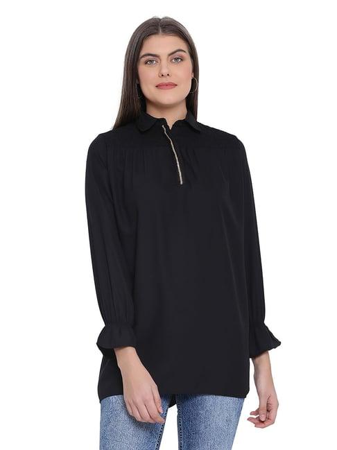 oxolloxo black regular fit shelly tunic