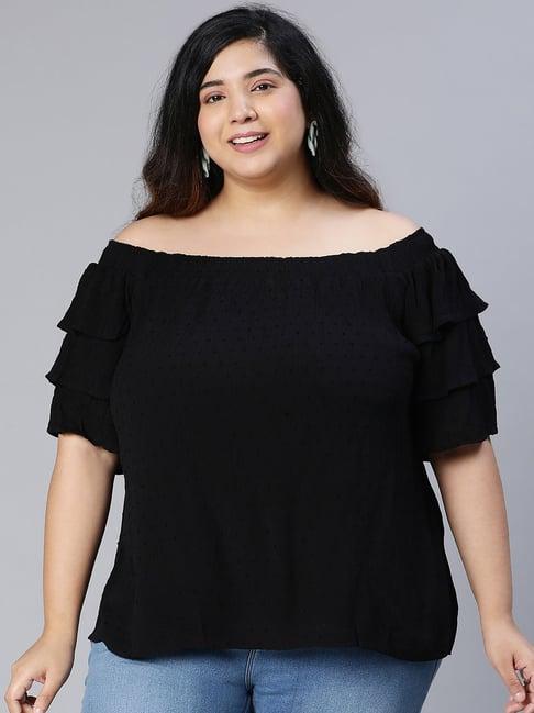 oxolloxo black viscose self design top