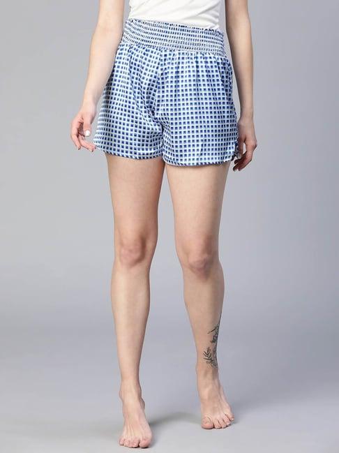 oxolloxo blue & white checks shorts