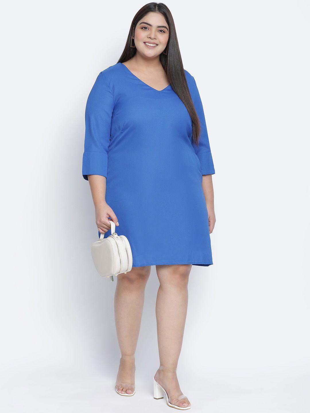 oxolloxo blue satin a-line dress