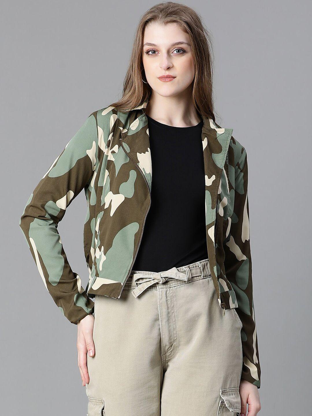 oxolloxo camouflage printed lightweight bomber jacket