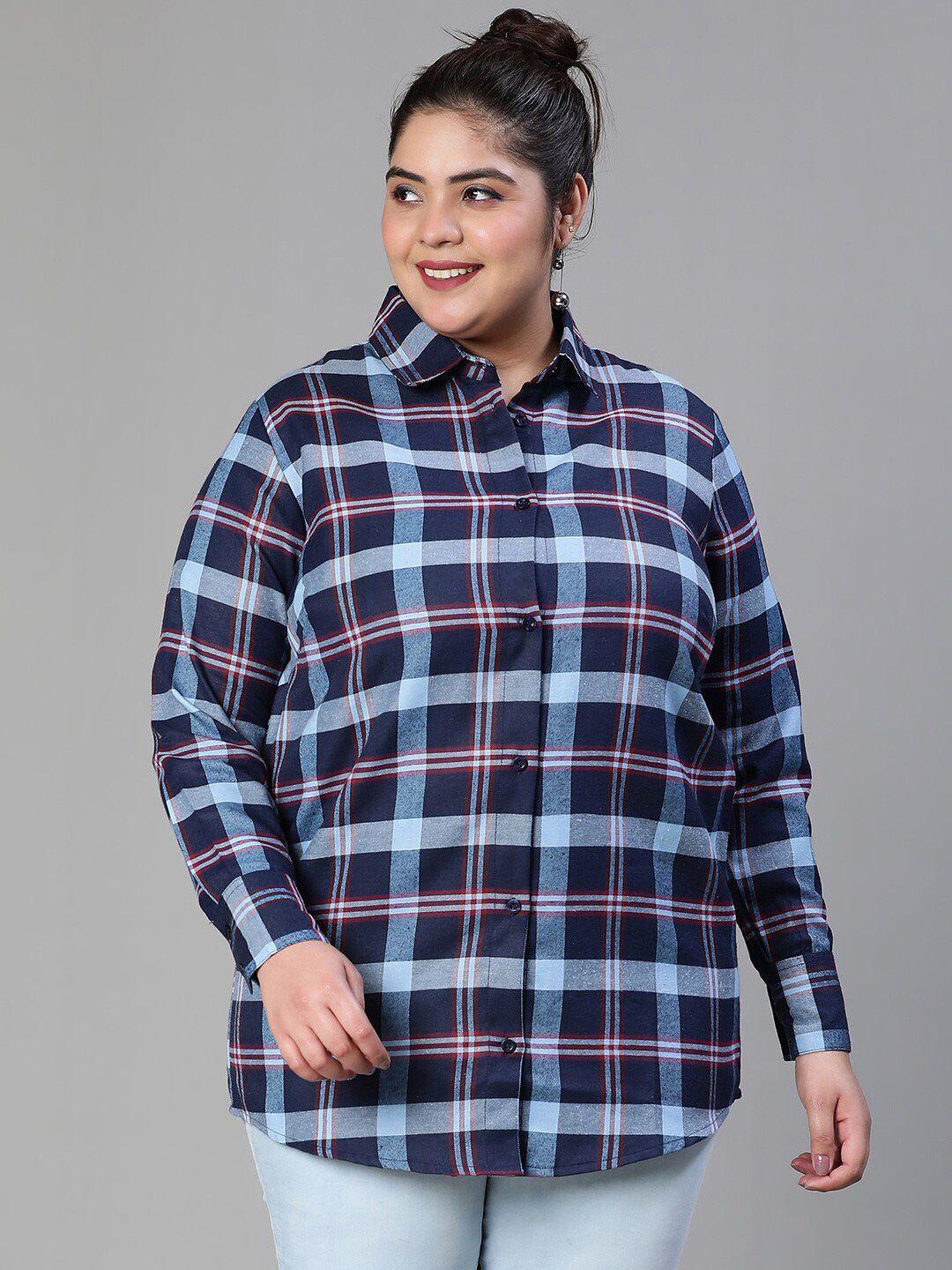 oxolloxo classic checked cotton casual shirt