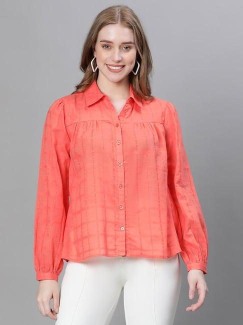 oxolloxo coral striped shirt