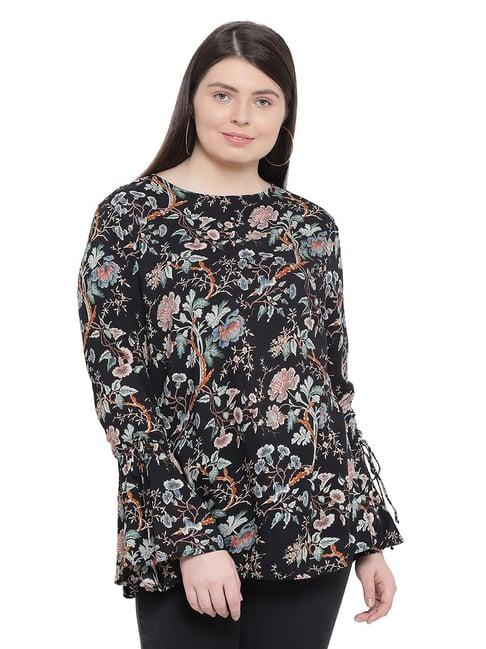 oxolloxo curves black floral print fenty lee top