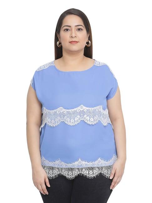 oxolloxo curves blue ocean glory lace top