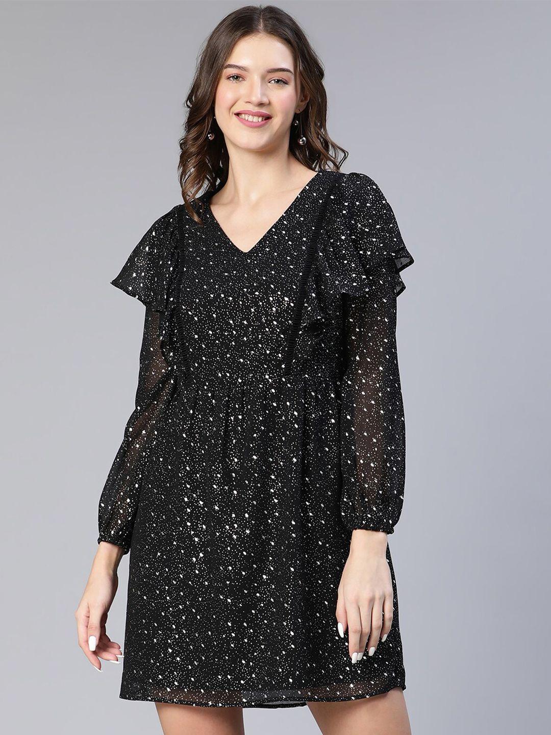 oxolloxo embellished and ruffles fit and flare dress
