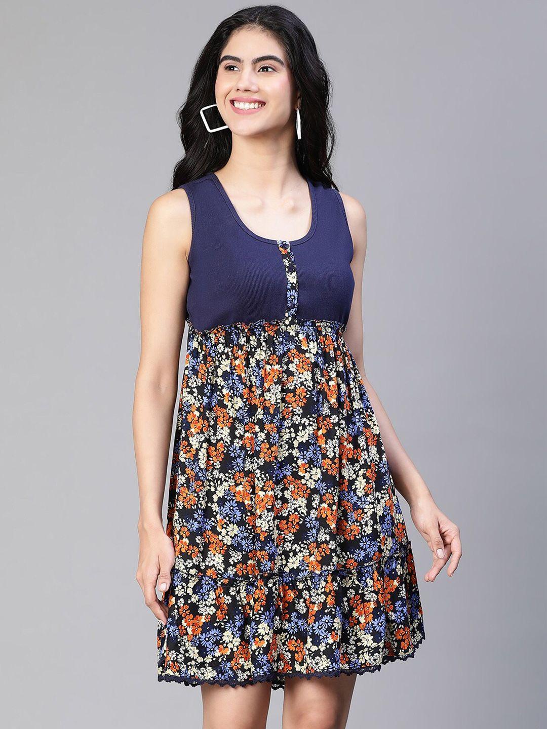 oxolloxo floral printed empire dress