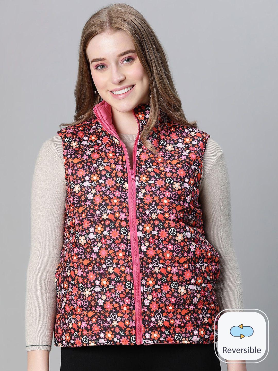 oxolloxo floral printed reversible padded jacket