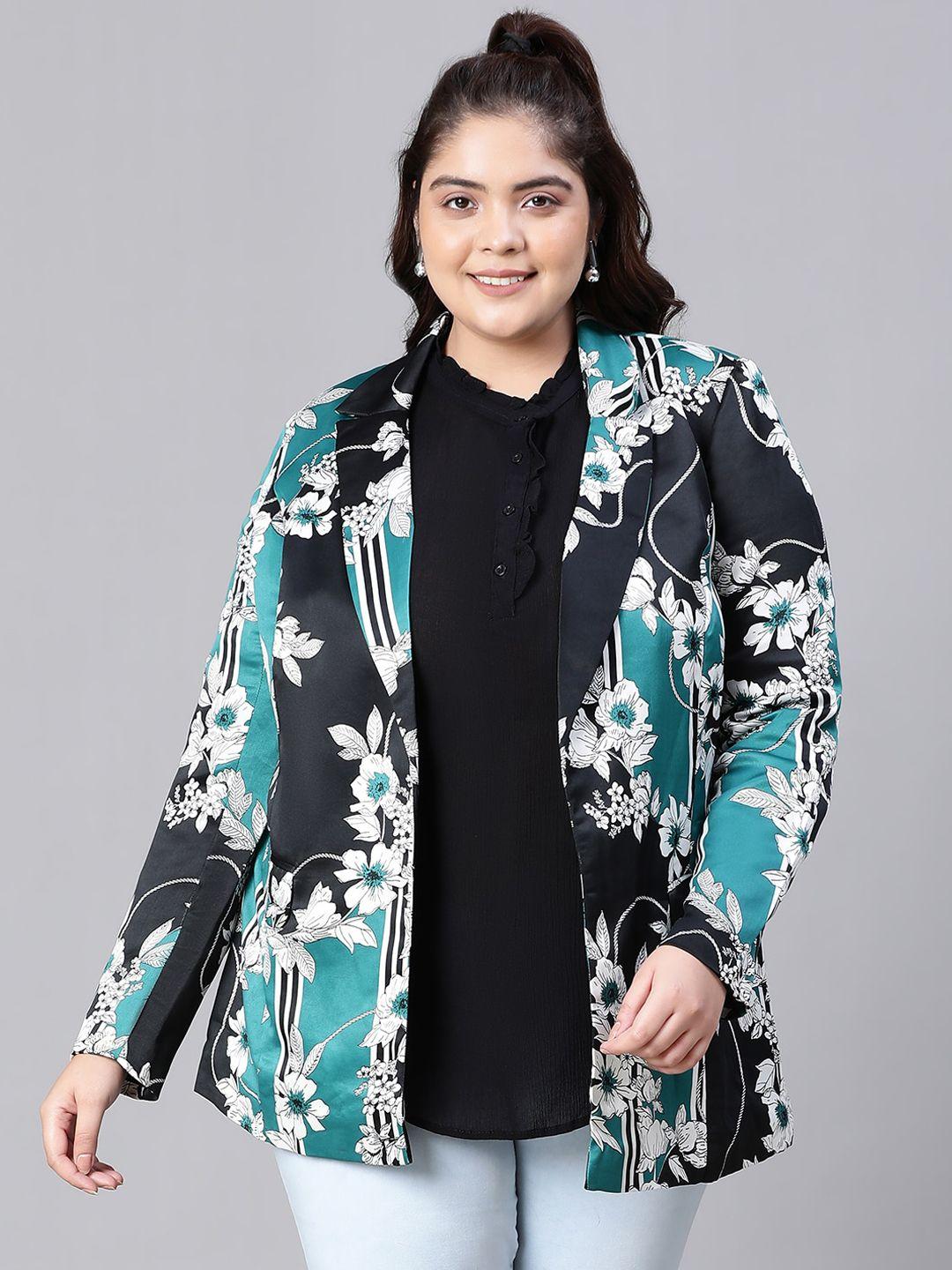 oxolloxo floral printed single breasted blazer