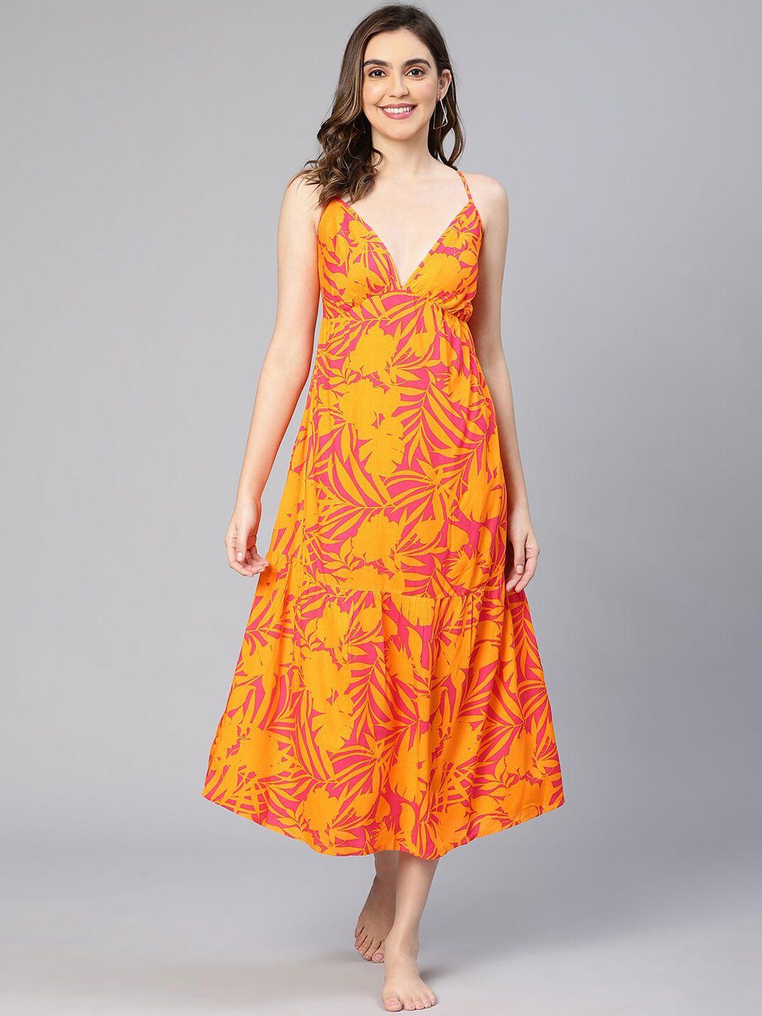 oxolloxo floral printed swimwear cover-up dress