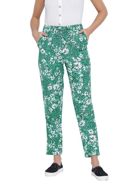 oxolloxo green floral print maron pants