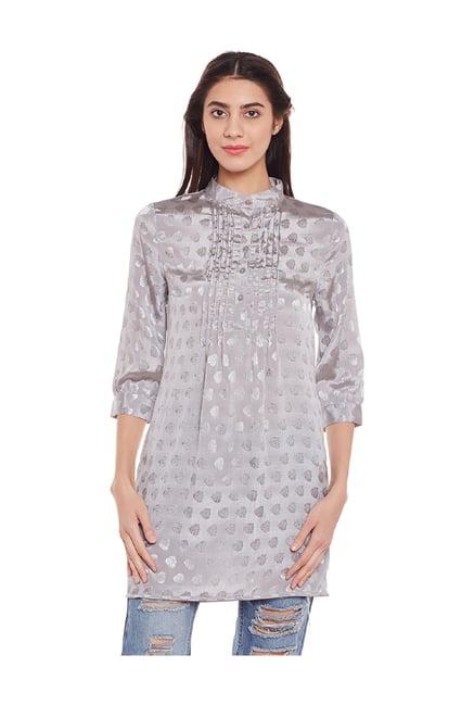 oxolloxo grey self print tunic